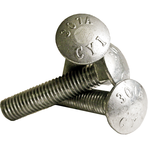 Boulon de carrosserie &agrave; filet complet, 5/16" x 2-1/2" lo, Galvanis&eacute;, Cors&eacute; NTL Industrial