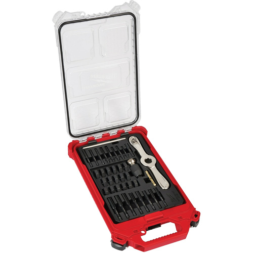 Jeu de tarauds & fili&egrave;res m&eacute;triques PackOut avec poign&eacute;e 2-en-1 Hex-Lok, 38 Morcea NTL Industrial