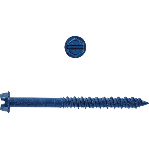Hex Washer Slot SD Concrete Screws, 1/4" x 4" L, Zinc Plate NTL Industrial