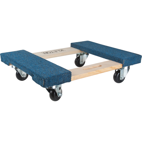 Carpeted Ends Hardwood Dolly, Wood Frame, 18" W x 24" L, 900 lbs. Capacity NTL Industrial