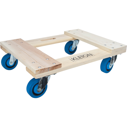 Hardwood Dolly, Rubber Wheels, 1400 lbs. Capacity, 18" W x 24" D x 7" H NTL Industrial