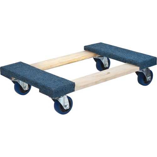 Carpeted Ends Hardwood Dolly, Wood Frame, 18" W x 24" L, 1400 lbs. Capacity NTL Industrial