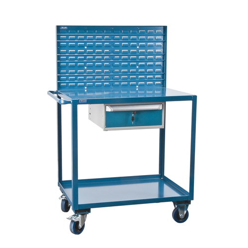 Mobile Service Cart, 2 Tiers, 24" W x 57" H x 40" D, 1200 lbs. Capacity NTL Industrial
