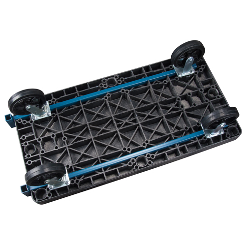Plastic Platform Trucks, 48" L x 24" W, 2000 lbs. Cap., Mold-on Rubber Wheels NTL Industrial