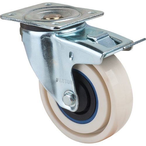 Sandwich Casters, Swivel with Brake, 4" (101.6 mm), Nylon, 440 lbs. (199.58 kg.) NTL Industrial