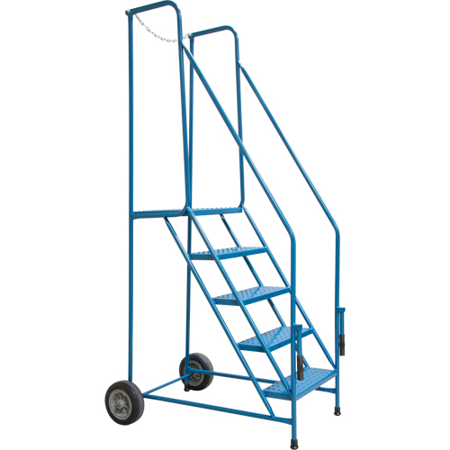 Trailer Access Rolling Ladder with Rails, 4 Steps, 22" Step Width, 37" Platform Height, Steel NTL Industrial