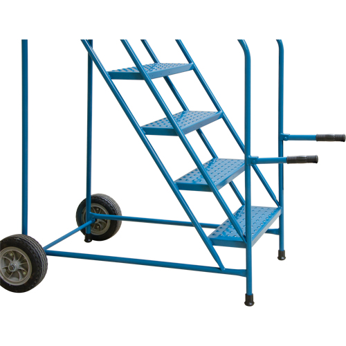 Trailer Access Rolling Ladder with Rails, 4 Steps, 22" Step Width, 37" Platform Height, Steel NTL Industrial