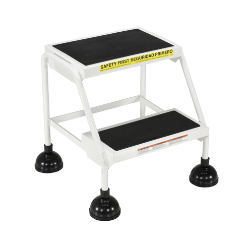 &eacute;chelles Stop-Step, 2 marches, Largeur de la marche 16", Hauteur de la plateforme 18-9/16", Acier NTL Industrial