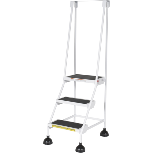 &eacute;chelles Stop-Step, 3 marches, Largeur de la marche 16", Hauteur de la plateforme 28-11/16", Acier NTL Industrial