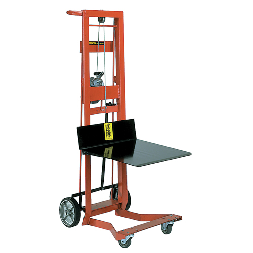 Platform Lift Stacker, Hand Winch Operated, 750 lbs. Capacity, 40" Max Lift NTL Industrial