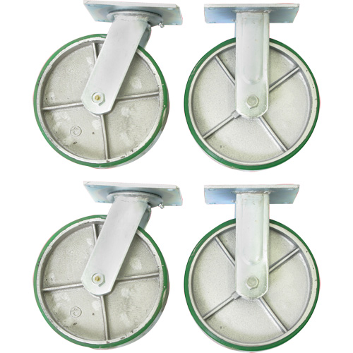 Jeu de roulettes de 8" pour chariots &agrave; plateforme NTL Industrial