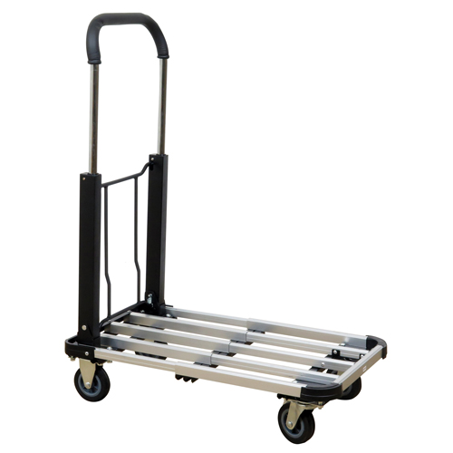 Folding Handle Platform Truck, Aluminum, 300 lbs., 28" L x 16" W, 37.75" High NTL Industrial