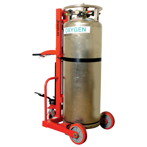 Hydraulic Large Liquid Gas Cylinder Cart HLCC, Polyurethane Wheels, 20" W x 20" D Base, 1000 lbs. NTL Industrial