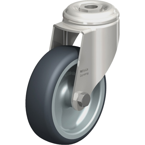 Roulette en &eacute;lastom&egrave;re thermoplastique acier inoxydable, Pivotant, Diam&egrave;tre 4" (102 mm), Capacit&eacute; 240 lb (108 kg) NTL Industrial