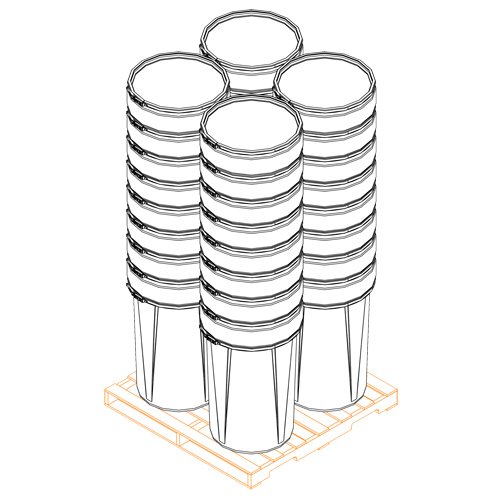 Baril emboîtable en poly&eacute;thyl&egrave;ne, 55 gal. US (45 gal. imp.), Dessus ouvert, Bleu NTL Industrial