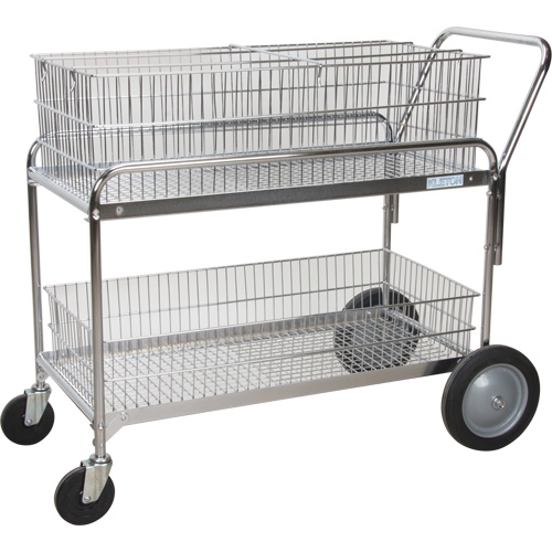 Chariot de bureau en treillis m&eacute;tallique pour le courrier, 250 lb Capacit&eacute;, Chrome, 23" p x 42" la x 38" h, Chrom&eacute; NTL Industrial