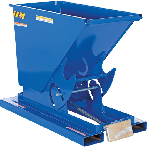 Conteneur autobasculeur, Acier, 1/3 vg³, Bleu NTL Industrial