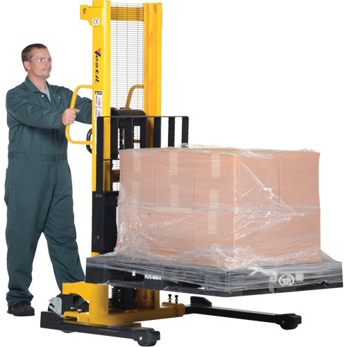 Manual Hydraulic Stacker, Hand Pump Operated, 2000 lbs. Capacity, 35" Max Lift NTL Industrial