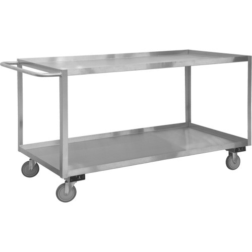 Industrial Grade Shelf Cart, 2 Tiers, 18-1/8" W x 42" H x 35" D, 1200 lbs. Capacity NTL Industrial