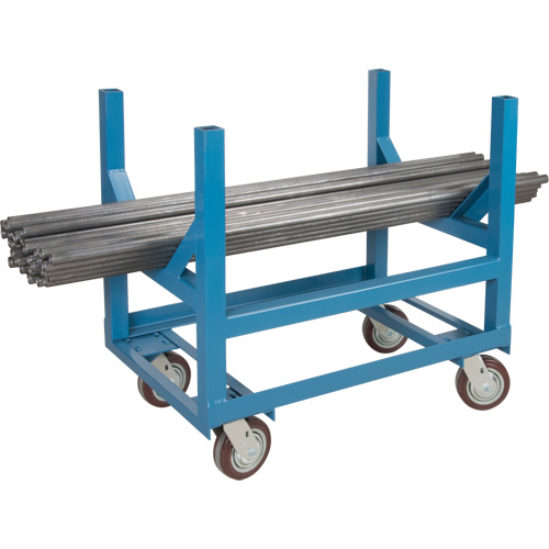 Pipe & Bar Cradle Truck, 48" L x 24" W x 34" H, 2500 lbs. Capacity, Polyurethane Wheels NTL Industrial