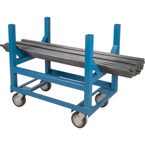 Pipe & Bar Cradle Truck, 48" L x 24" W x 34" H, 2500 lbs. Capacity, Polyurethane Wheels NTL Industrial
