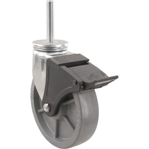 Emaxx Envirothane Caster, Swivel with Brake, 5" (127 mm) Dia., 1000 lbs. (453.6 kg.) Capacity NTL Industrial