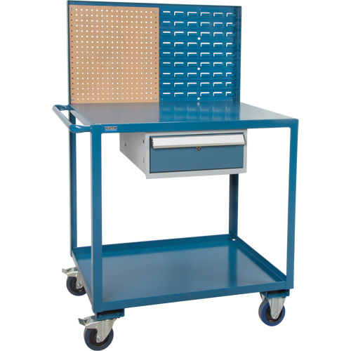 Mobile Service Cart, 2 Tiers, 24" W x 57" H x 40" D, 1200 lbs. Capacity NTL Industrial