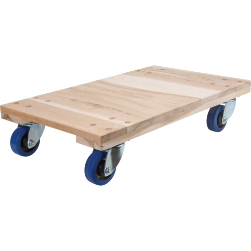 Medium-Duty Solid Wood Dollies, Polyolefin Wheels, 900 lbs. Capacity, 18" W x 30" D x 7" H NTL Industrial