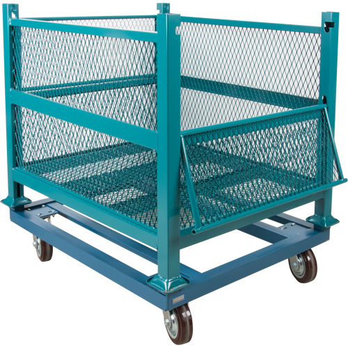 Dolly for Open Mesh Container, 40.5" W x 34-1/2" D x 10" H, 3000 lbs. Capacity NTL Industrial