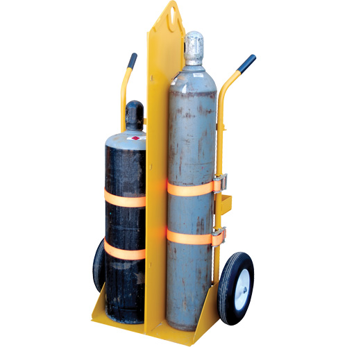 Welding Cylinder Torch Cart, Foam-Filled Wheels, 23-1/8" W x 22-13/16" L Base, 500 lbs. NTL Industrial