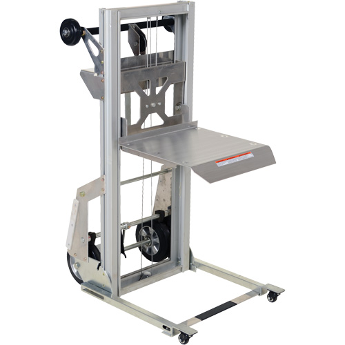 Portable Aluminum Load Lifter, Foot Pump Operated, 200 lbs. Capacity, 61" Max Lift NTL Industrial