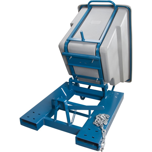 Self-Dumping Hopper, Polyethylene, 5/8 cu.yd., Grey NTL Industrial