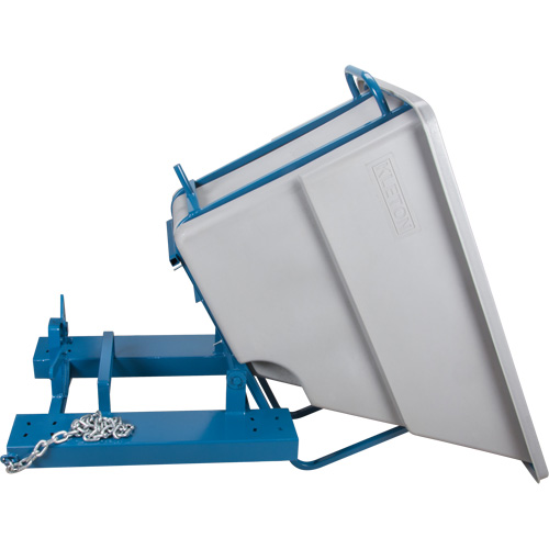 Self-Dumping Hopper, Polyethylene, 5/8 cu.yd., Grey NTL Industrial