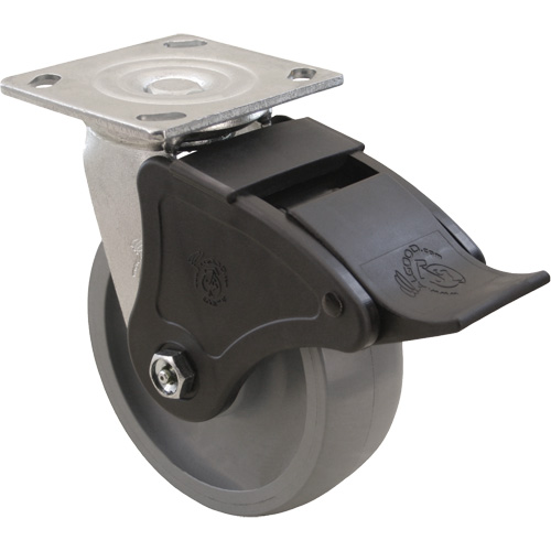 Max9 Caster, Swivel, 6" (152.4 mm), Envirothane Grey-WOW, 1100 lbs. (498.95 kg.) NTL Industrial