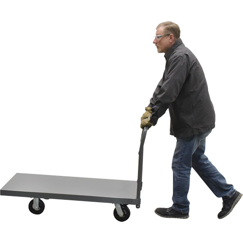 Platform Truck, 48" L x 24" W, 2000 lbs. Capacity, Rubber Casters NTL Industrial