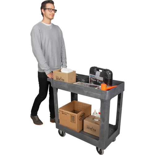 Utility Service Cart, 2 Tiers, 16-1/2" x 32-1/2" x 34-1/2", 550 lbs. Capacity NTL Industrial