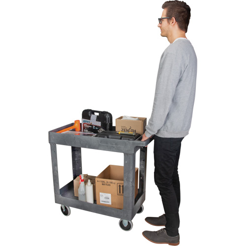 Utility Service Cart, 2 Tiers, 16-1/2" x 32-1/2" x 34-1/2", 550 lbs. Capacity NTL Industrial