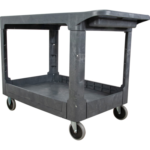 Flat-Shelf Utility Service Cart, 2 Tiers, 25-1/4" x 32-1/4" x 44", 550 lbs. Capacity NTL Industrial