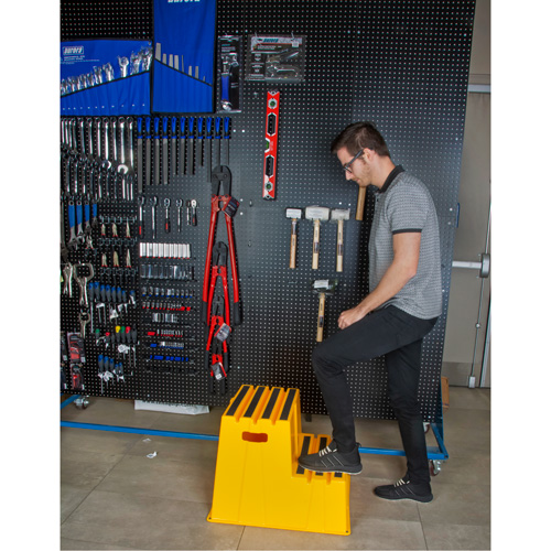 Escabeau industriel, 2 marches, 26" x 22-7/16" x Hauteur 19-11/16" NTL Industrial