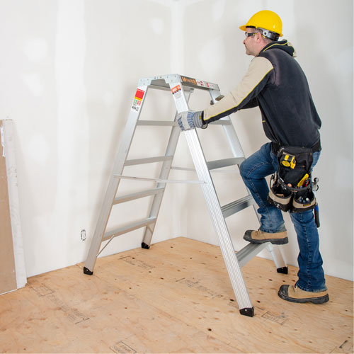 Portable Work-Stand Saw Horse, Aluminum Frame, 12-1/4" D x 56" H NTL Industrial