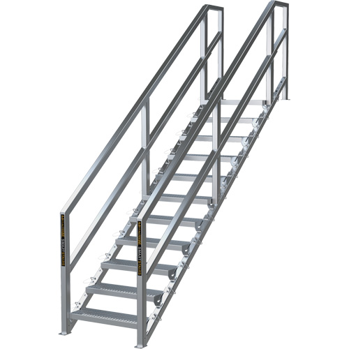 SmartStairs 11-16 Steps Modular Construction Stair System, 120" H NTL Industrial