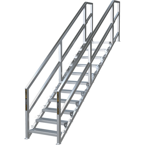 SmartStairs 11-16 Steps Modular Construction Stair System, 120" H NTL Industrial