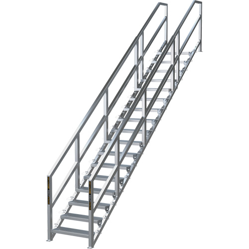 SmartStairs 17-21 Steps Modular Construction Stair System, 157-1/2" H NTL Industrial