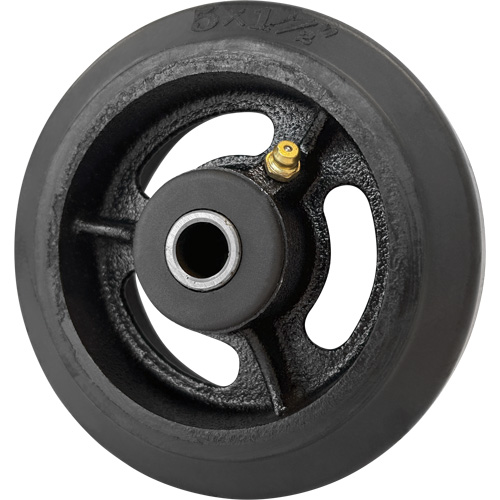 Mold-On Rubber Wheel, 5'' (127 mm) Dia. x 1-1/2" (38 mm) W, 400 lbs. (181 kg.) Capacity NTL Industrial