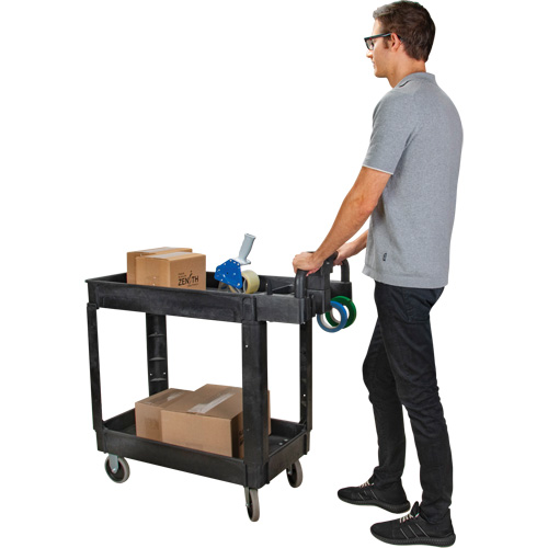 Chariot utilitaire, 2 tiers, 17-1/8" x 33-1/2" x 37-5/8", Capacit&eacute; 550 lb NTL Industrial