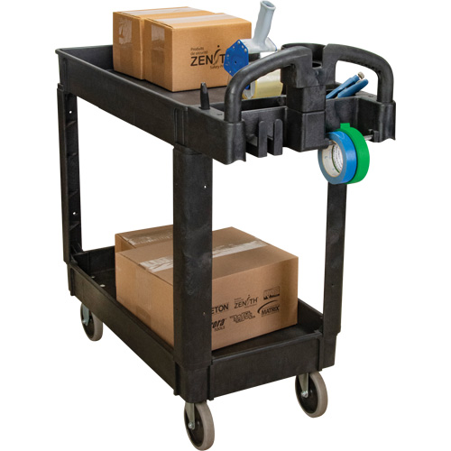 Chariot utilitaire, 2 tiers, 17-1/8" x 33-1/2" x 37-5/8", Capacit&eacute; 550 lb NTL Industrial