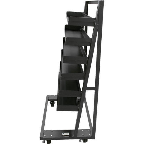 Single-Sided Heavy Duty A-Frame Cart with 6 Lipped Trays, 38" x 25" x 63", 2500 lbs. Capacity NTL Industrial
