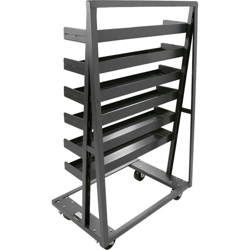 Single-Sided Heavy Duty A-Frame Cart with 6 Lipped Trays, 38" x 25" x 63", 2500 lbs. Capacity NTL Industrial