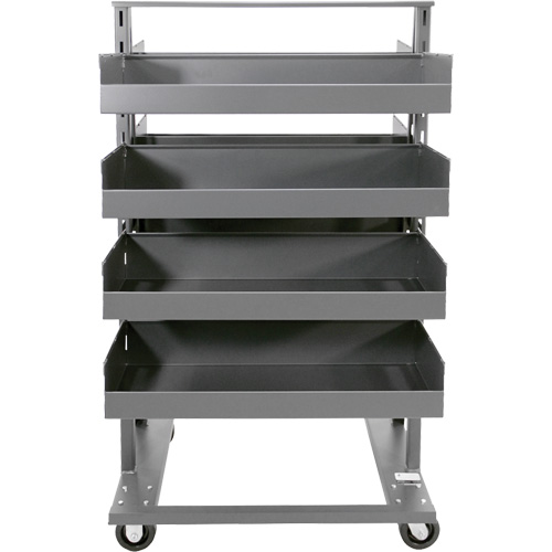 Double-Sided Heavy Duty A-Frame Cart with 8 Large Lipped Trays, 38" x 30" x 63", 2500 lbs. Capacity NTL Industrial