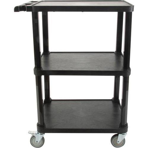Utility Cart with Flat Shelf, 3 Tiers, 18-1/8" x 37-3/8" x 27-3/4", 330 lbs. Capacity NTL Industrial
